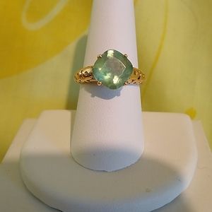 14K Yellow Gold Prasiolite Ring